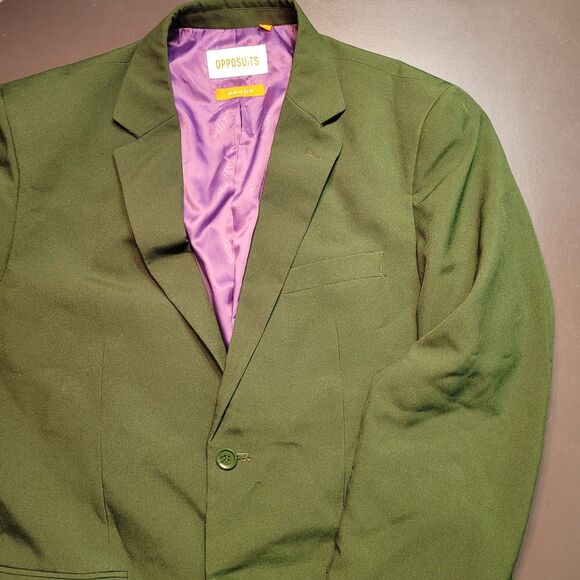 Opposuits Suit Blazer 42 Regular Green + Purple Lining DC JOKER COSPLAY with TAG - Picture 1 of 9
